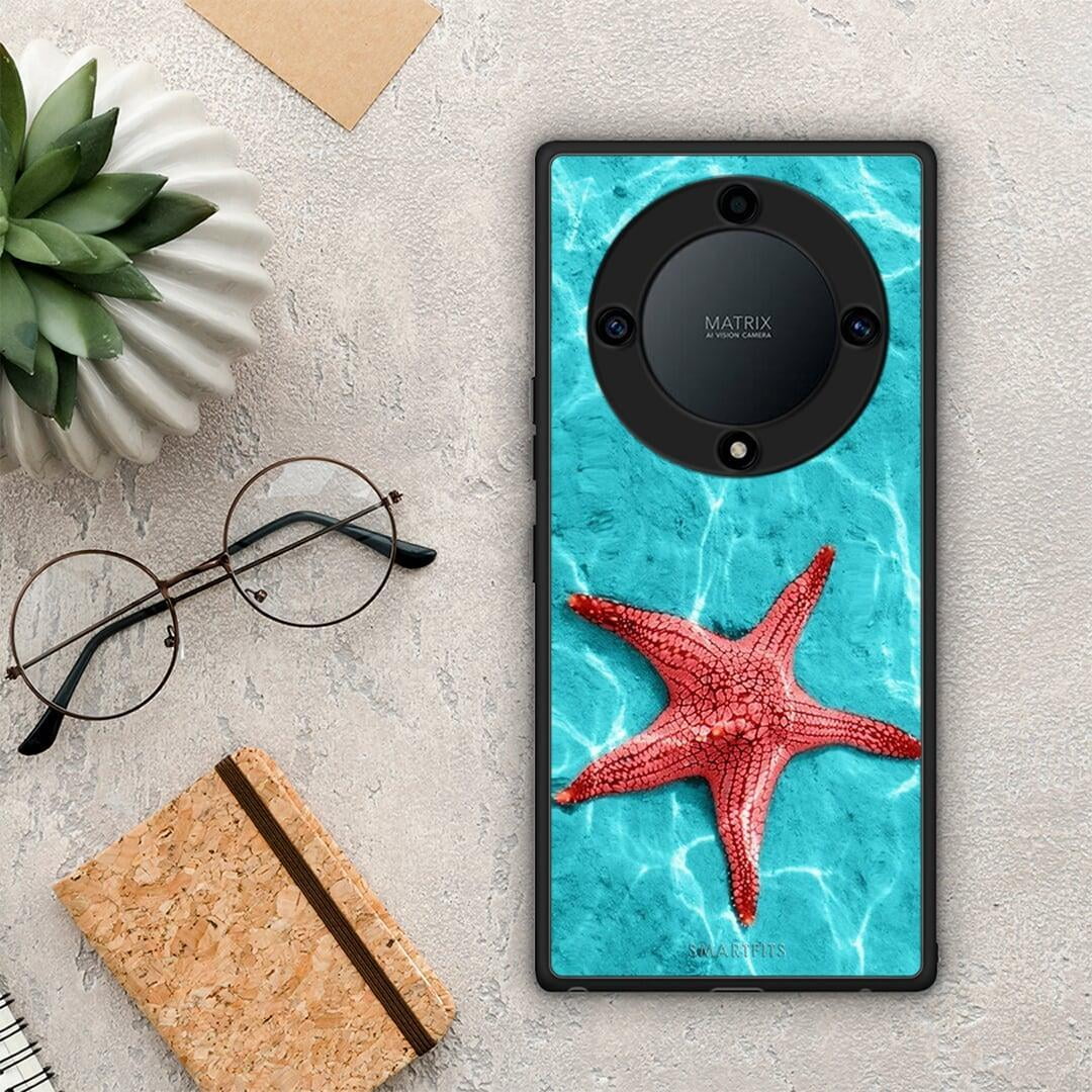 Θήκη Honor Magic5 Lite 5G / X40 / X9a Red Starfish από τη Smartfits με σχέδιο στο πίσω μέρος και μαύρο περίβλημα | Honor Magic5 Lite 5G / X40 / X9a Red Starfish Case with Colorful Back and Black Bezels