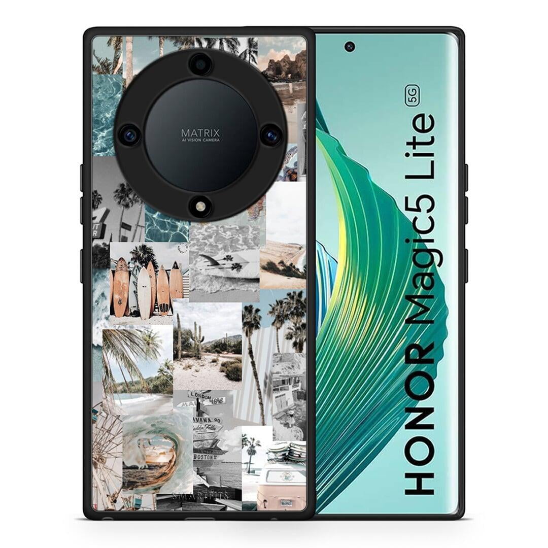 Θήκη Honor Magic5 Lite 5G / X40 / X9a Retro Beach Life από τη Smartfits με σχέδιο στο πίσω μέρος και μαύρο περίβλημα | Honor Magic5 Lite 5G / X40 / X9a Retro Beach Life Case with Colorful Back and Black Bezels