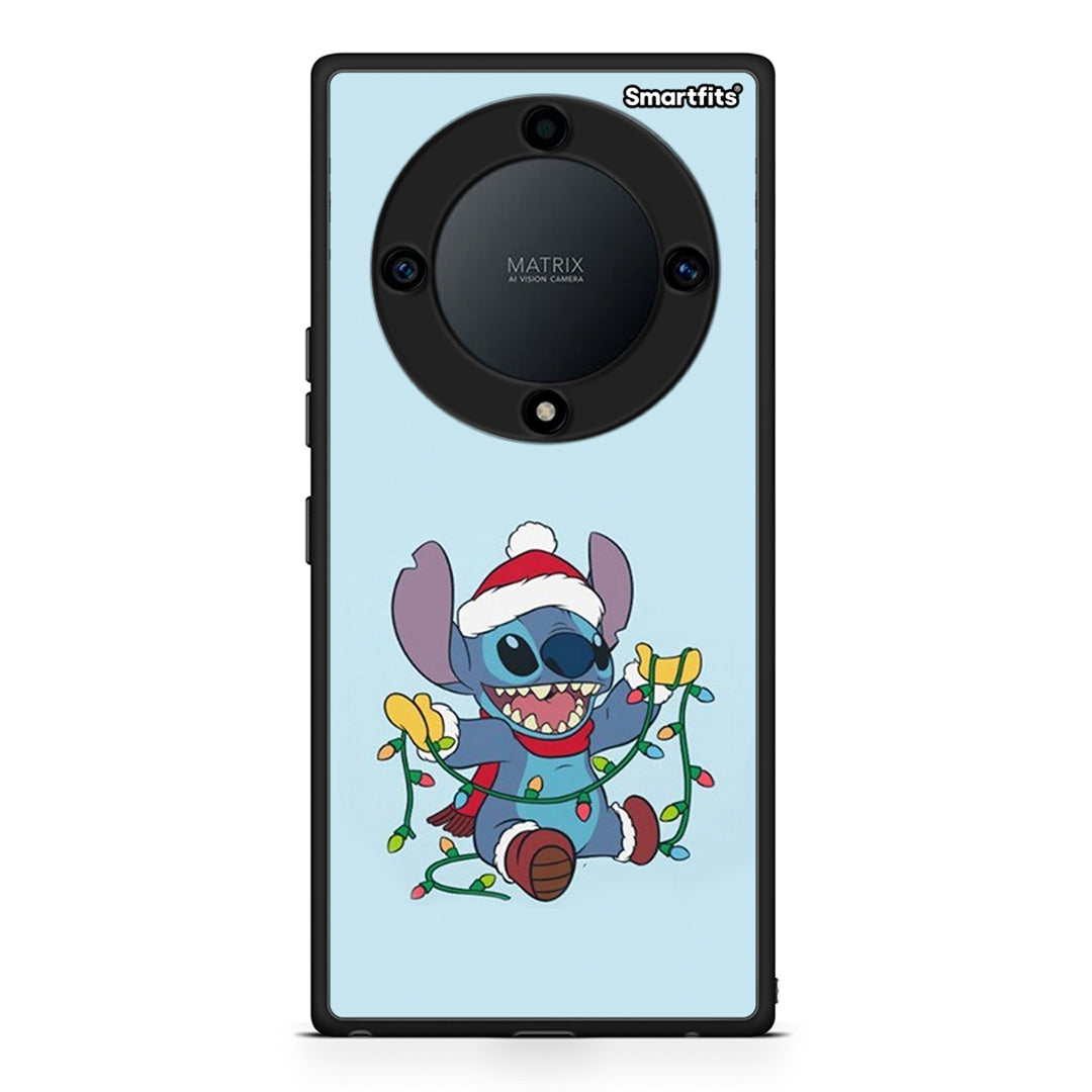 Θήκη Honor Magic5 Lite 5G / X9a Santa Stich από τη Smartfits με σχέδιο στο πίσω μέρος και μαύρο περίβλημα | Honor Magic5 Lite 5G / X9a Santa Stich Case with Colorful Back and Black Bezels