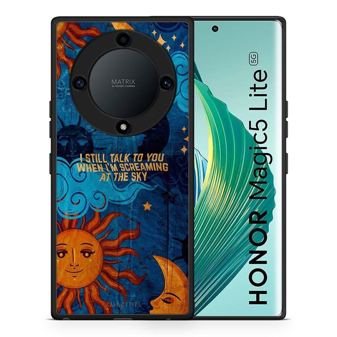 Θήκη Honor Magic5 Lite 5G / X9a Screaming Sky από τη Smartfits με σχέδιο στο πίσω μέρος και μαύρο περίβλημα | Honor Magic5 Lite 5G / X9a Screaming Sky Case with Colorful Back and Black Bezels