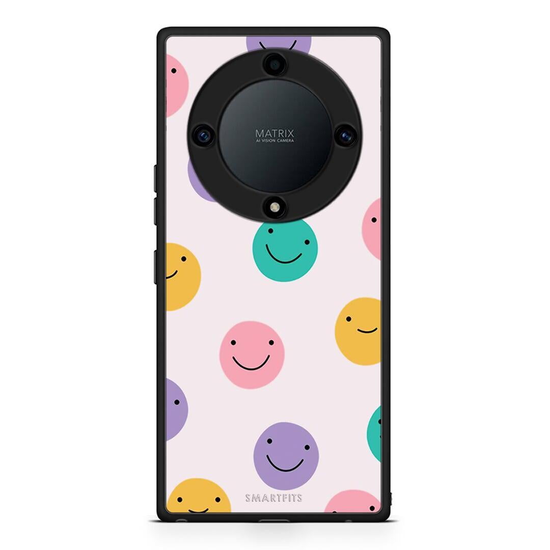 Θήκη Honor Magic5 Lite 5G / X40 / X9a Smiley Faces από τη Smartfits με σχέδιο στο πίσω μέρος και μαύρο περίβλημα | Honor Magic5 Lite 5G / X40 / X9a Smiley Faces Case with Colorful Back and Black Bezels