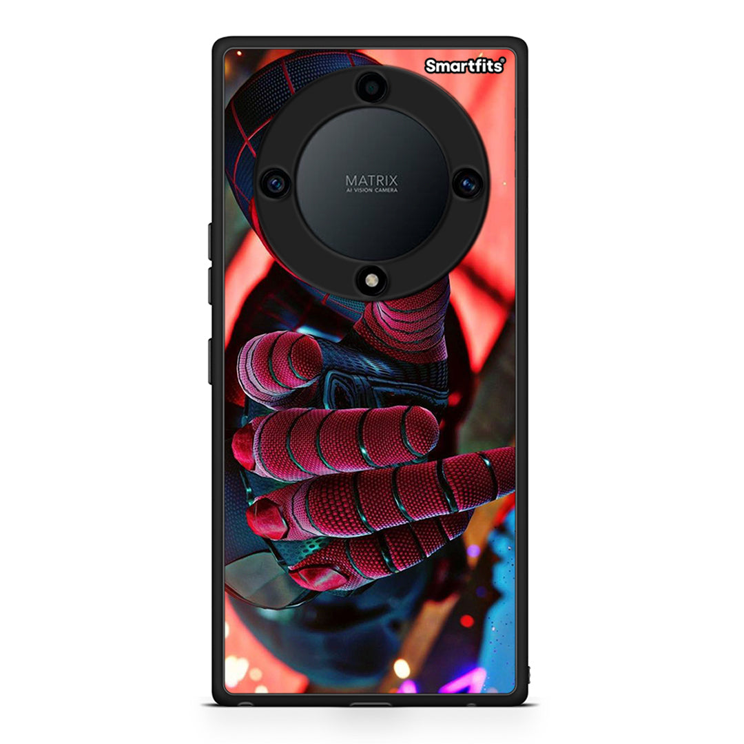 Θήκη Honor Magic5 Lite 5G / X9a Spider Hand από τη Smartfits με σχέδιο στο πίσω μέρος και μαύρο περίβλημα | Honor Magic5 Lite 5G / X9a Spider Hand Case with Colorful Back and Black Bezels