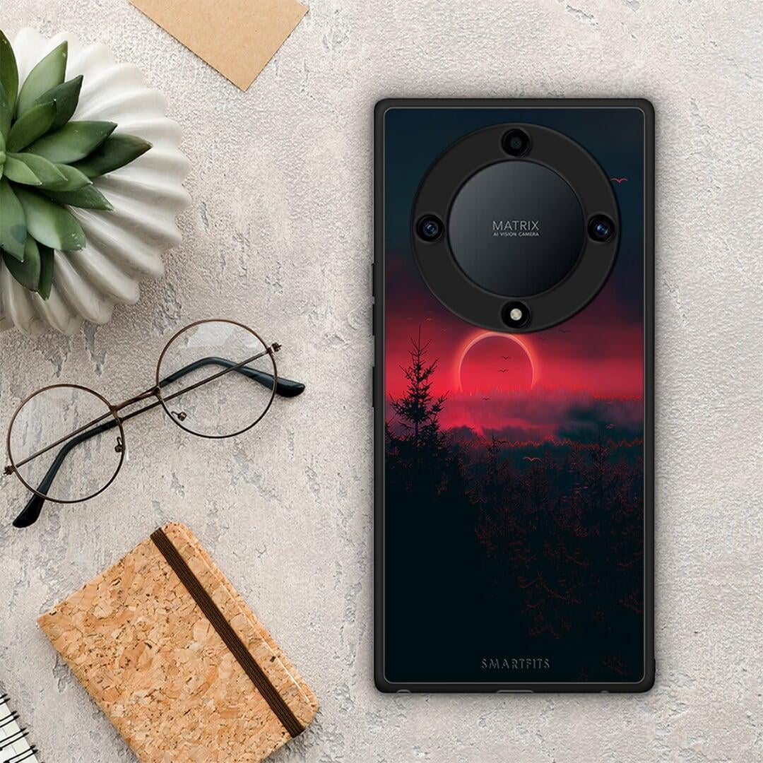 Θήκη Honor Magic5 Lite 5G / X9a Tropic Sunset από τη Smartfits με σχέδιο στο πίσω μέρος και μαύρο περίβλημα | Honor Magic5 Lite 5G / X9a Tropic Sunset Case with Colorful Back and Black Bezels