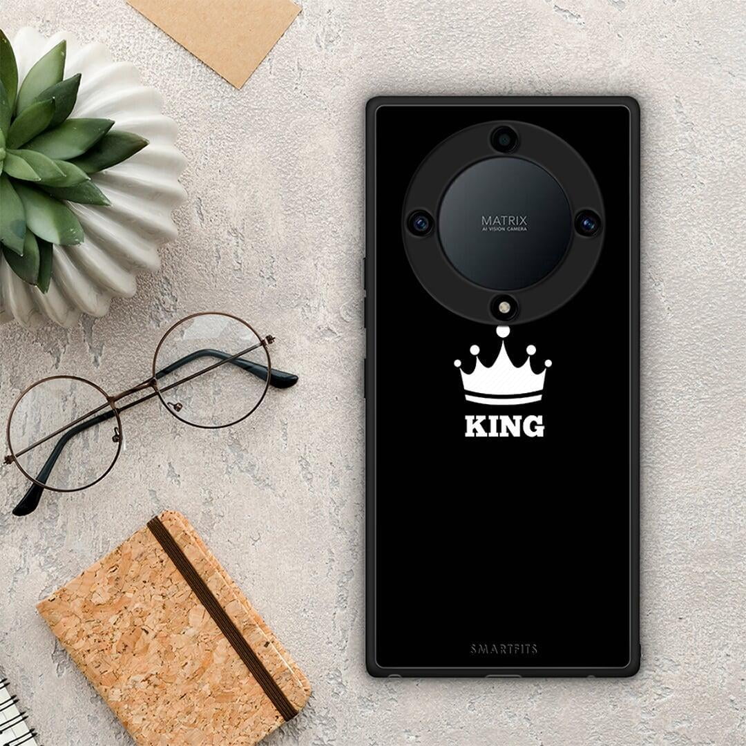 Θήκη Honor Magic5 Lite 5G / X40 / X9a Valentine King από τη Smartfits με σχέδιο στο πίσω μέρος και μαύρο περίβλημα | Honor Magic5 Lite 5G / X40 / X9a Valentine King Case with Colorful Back and Black Bezels