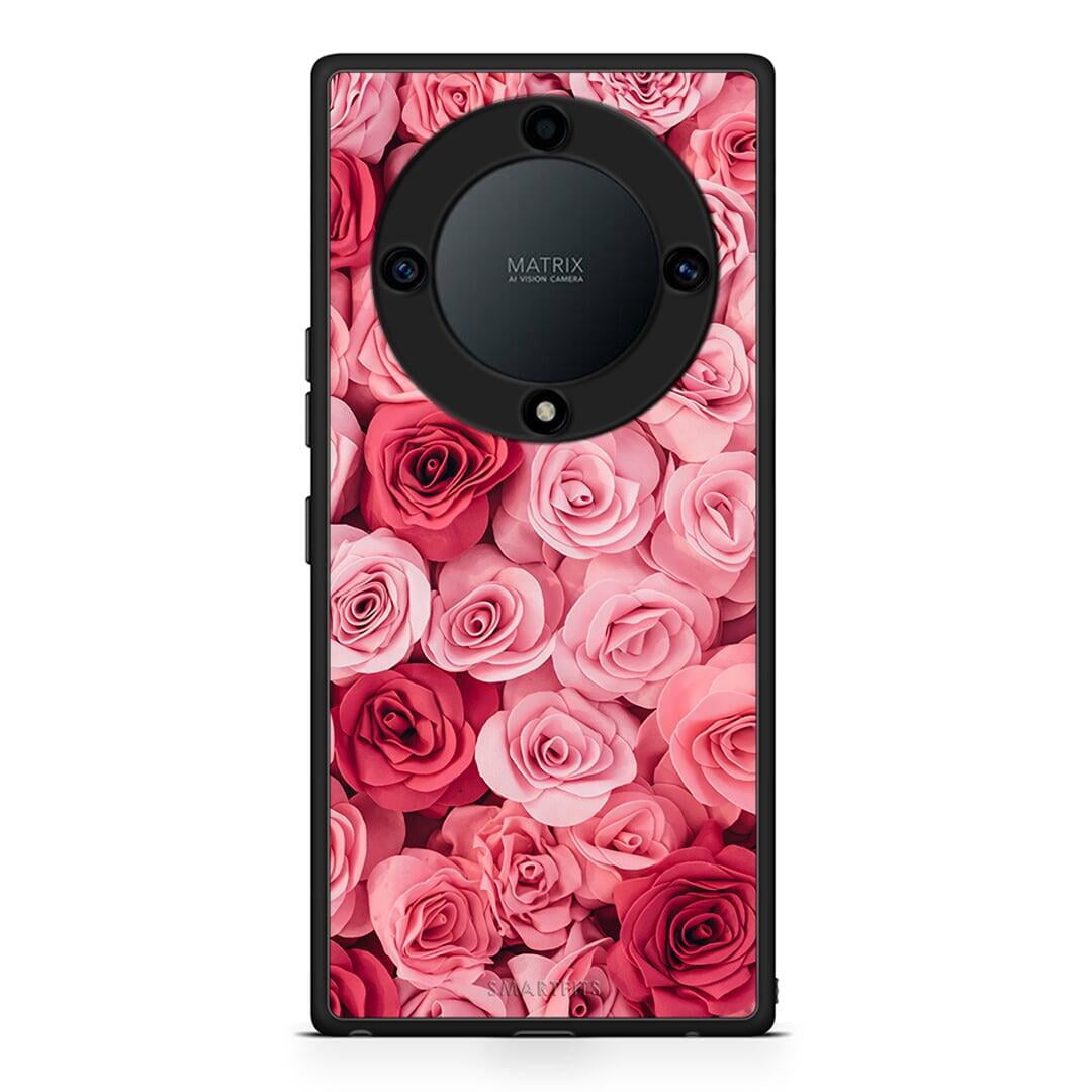 Θήκη Honor Magic5 Lite 5G / X9a Valentine RoseGarden από τη Smartfits με σχέδιο στο πίσω μέρος και μαύρο περίβλημα | Honor Magic5 Lite 5G / X9a Valentine RoseGarden Case with Colorful Back and Black Bezels