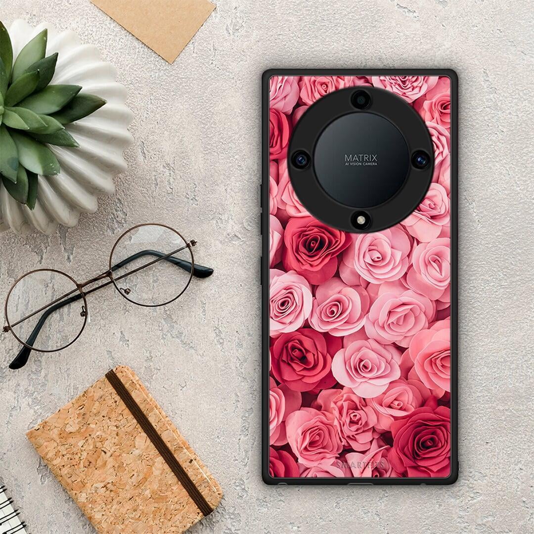 Θήκη Honor Magic5 Lite 5G / X9a Valentine RoseGarden από τη Smartfits με σχέδιο στο πίσω μέρος και μαύρο περίβλημα | Honor Magic5 Lite 5G / X9a Valentine RoseGarden Case with Colorful Back and Black Bezels