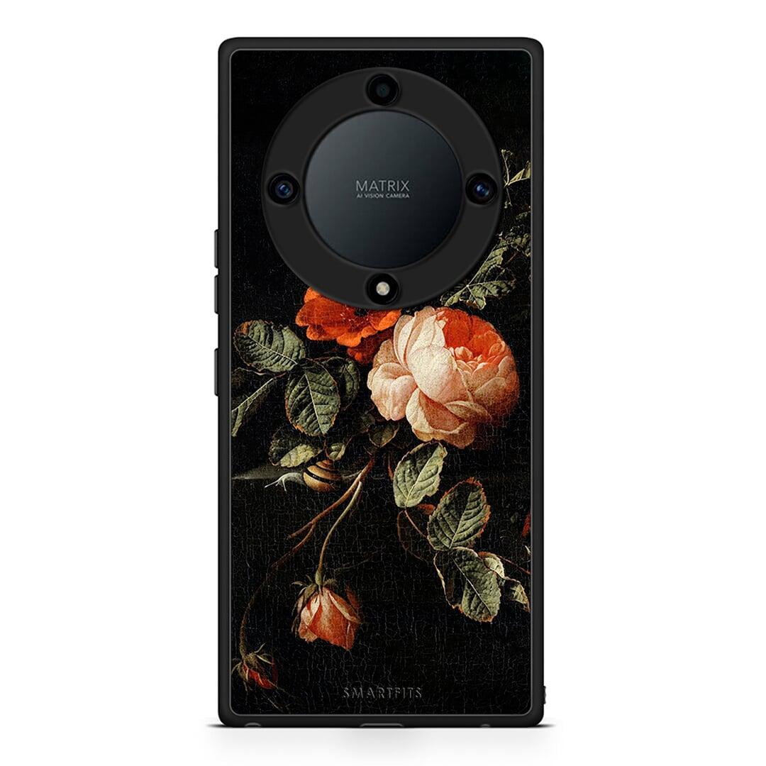 Θήκη Honor Magic5 Lite 5G / X9a Vintage Roses από τη Smartfits με σχέδιο στο πίσω μέρος και μαύρο περίβλημα | Honor Magic5 Lite 5G / X9a Vintage Roses Case with Colorful Back and Black Bezels