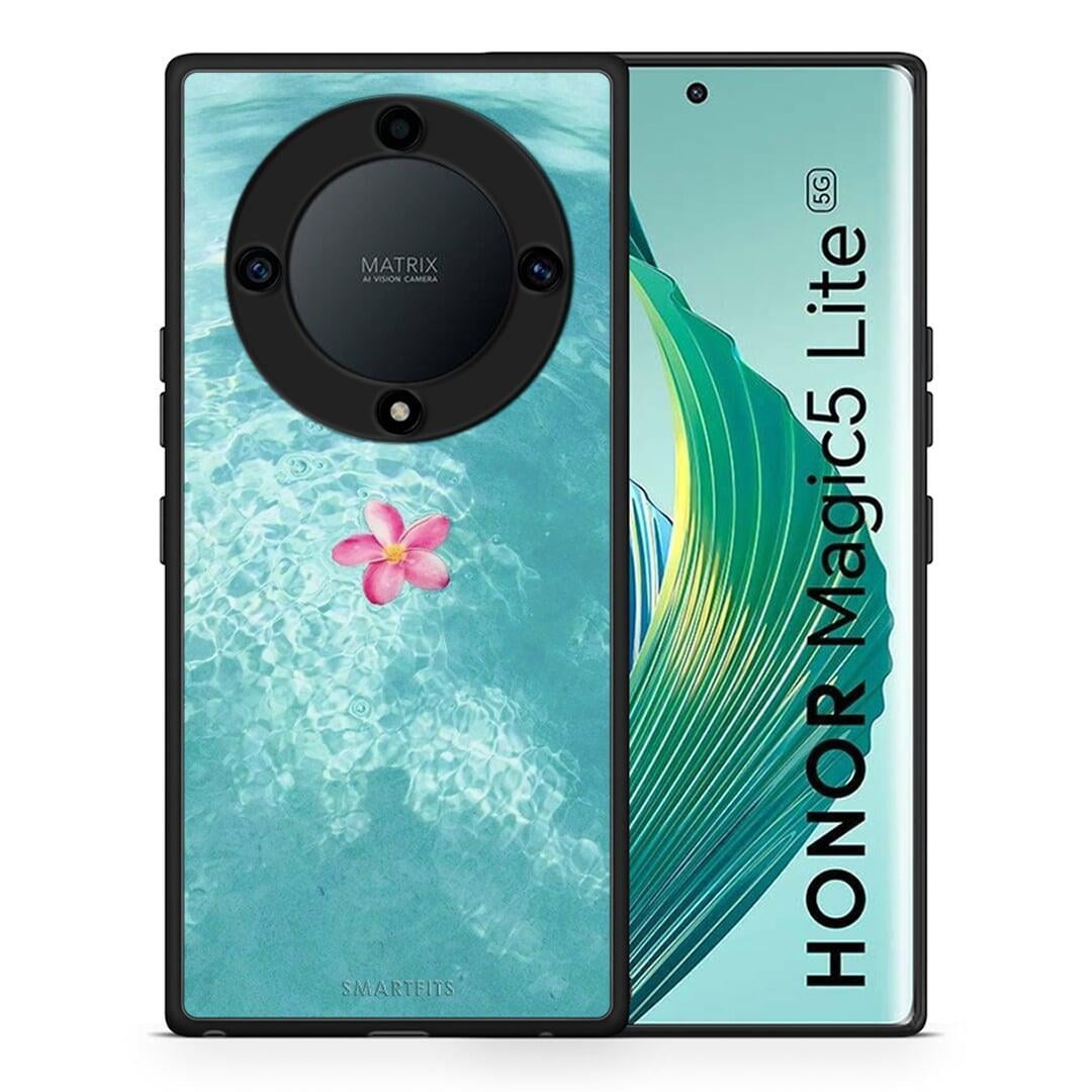 Θήκη Honor Magic5 Lite 5G / X40 / X9a Water Flower από τη Smartfits με σχέδιο στο πίσω μέρος και μαύρο περίβλημα | Honor Magic5 Lite 5G / X40 / X9a Water Flower Case with Colorful Back and Black Bezels