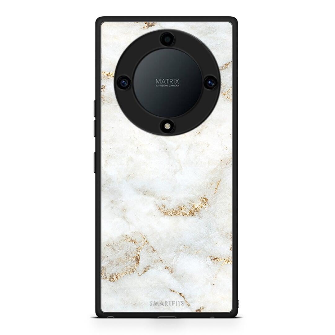 Θήκη Honor Magic5 Lite 5G / X40 / X9a White Gold Marble από τη Smartfits με σχέδιο στο πίσω μέρος και μαύρο περίβλημα | Honor Magic5 Lite 5G / X40 / X9a White Gold Marble Case with Colorful Back and Black Bezels