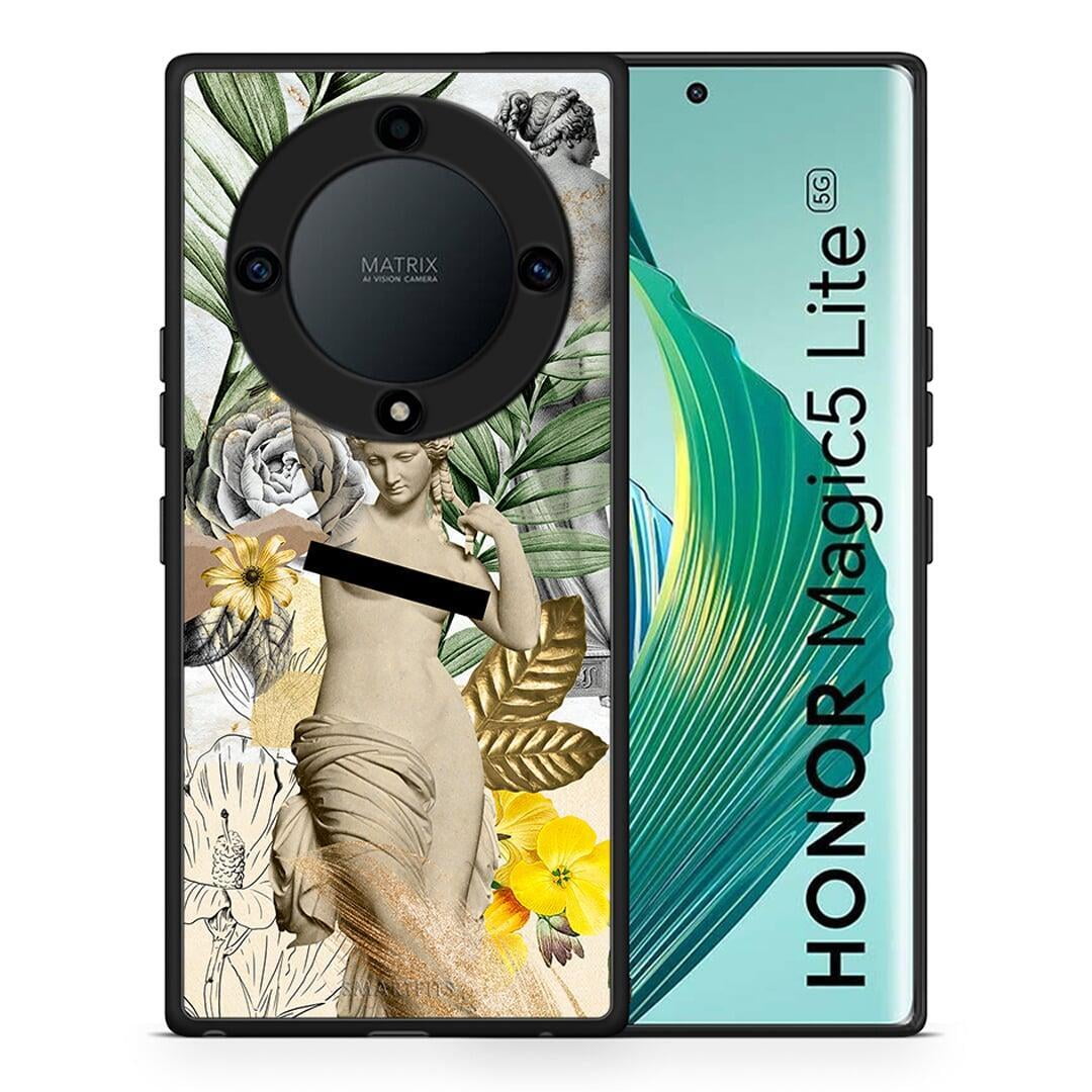 Θήκη Honor Magic5 Lite 5G / X9a Woman Statue από τη Smartfits με σχέδιο στο πίσω μέρος και μαύρο περίβλημα | Honor Magic5 Lite 5G / X9a Woman Statue Case with Colorful Back and Black Bezels