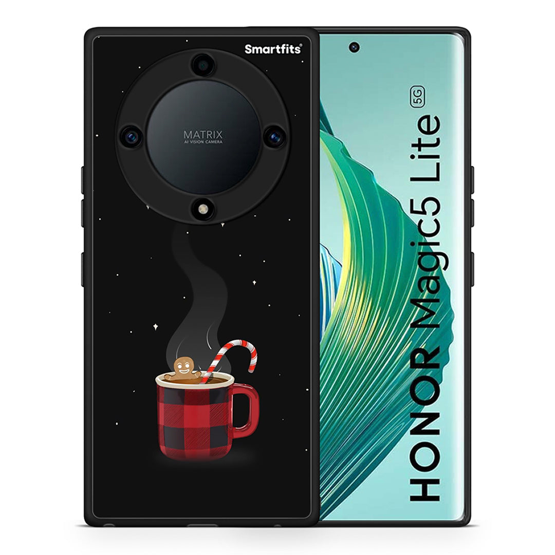 Θήκη Honor Magic5 Lite 5G / X9a Xmas Bathing από τη Smartfits με σχέδιο στο πίσω μέρος και μαύρο περίβλημα | Honor Magic5 Lite 5G / X9a Xmas Bathing Case with Colorful Back and Black Bezels