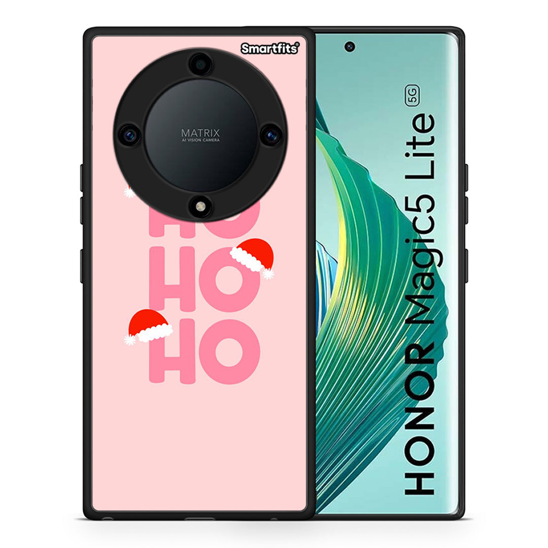 Θήκη Honor Magic5 Lite 5G / X9a Xmas Ho Ho Ho από τη Smartfits με σχέδιο στο πίσω μέρος και μαύρο περίβλημα | Honor Magic5 Lite 5G / X9a Xmas Ho Ho Ho Case with Colorful Back and Black Bezels