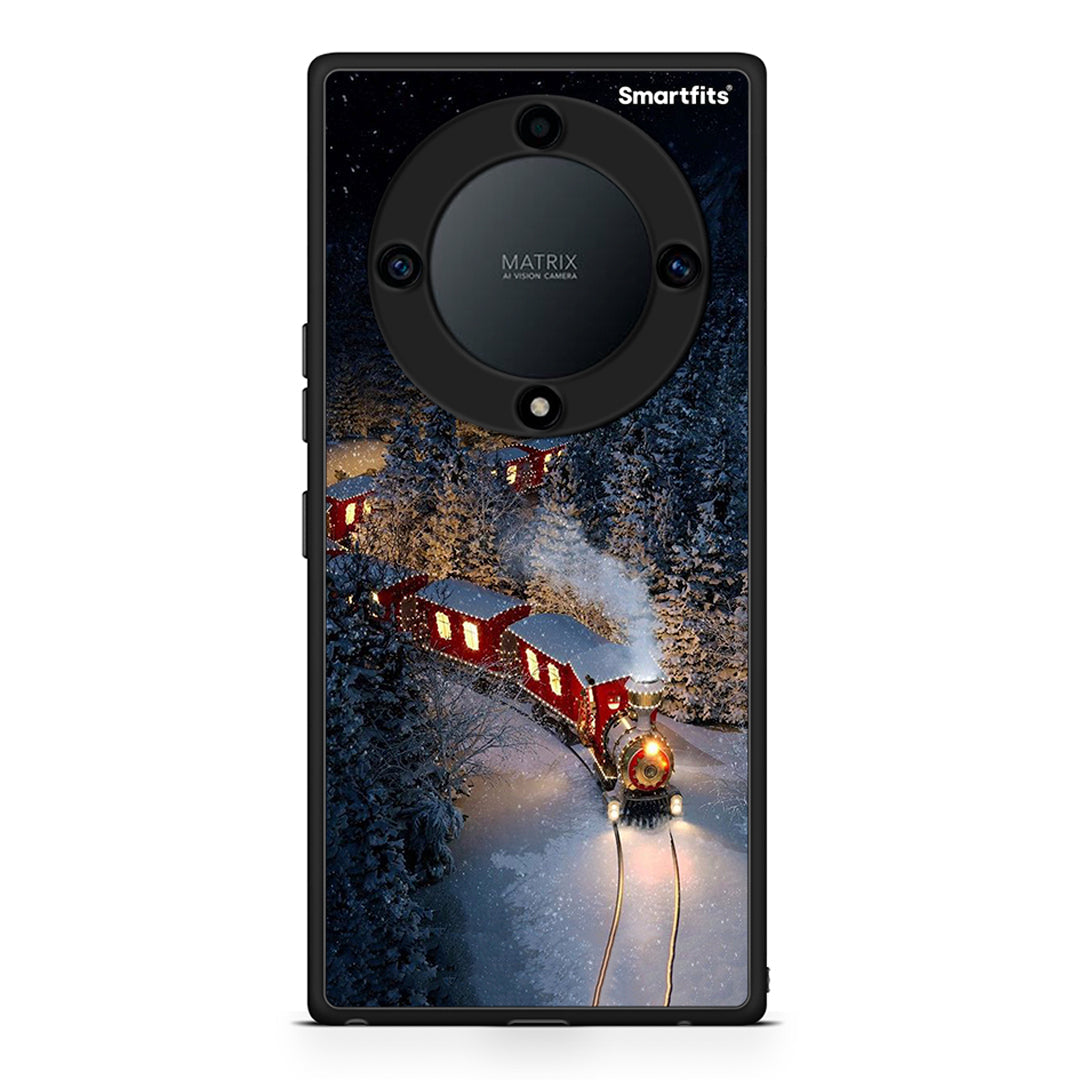 Θήκη Honor Magic5 Lite 5G / X9a Xmas Train από τη Smartfits με σχέδιο στο πίσω μέρος και μαύρο περίβλημα | Honor Magic5 Lite 5G / X9a Xmas Train Case with Colorful Back and Black Bezels