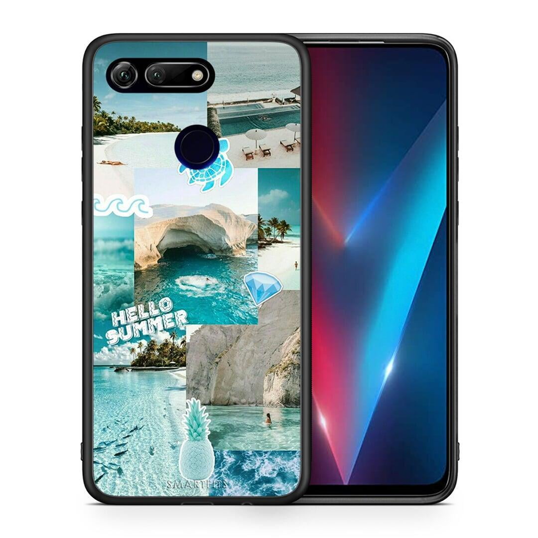 Θήκη Honor View 20 Aesthetic Summer από τη Smartfits με σχέδιο στο πίσω μέρος και μαύρο περίβλημα | Honor View 20 Aesthetic Summer case with colorful back and black bezels