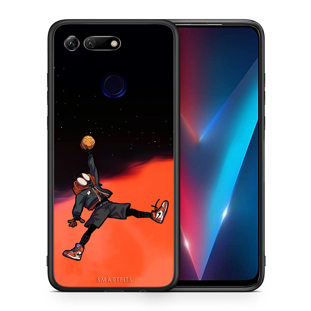 Θήκη Honor View 20 Basketball Hero από τη Smartfits με σχέδιο στο πίσω μέρος και μαύρο περίβλημα | Honor View 20 Basketball Hero case with colorful back and black bezels