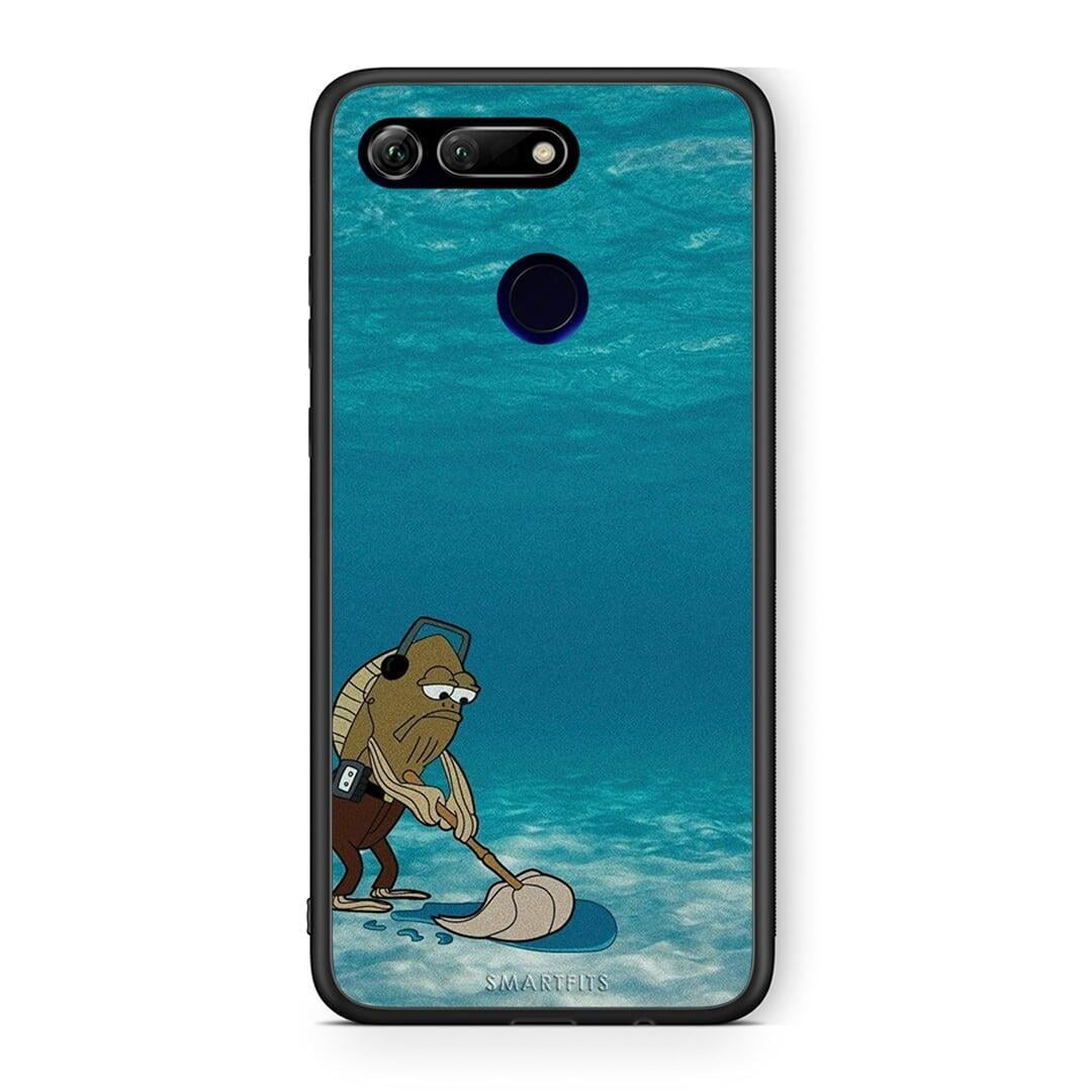 Honor View 20 Clean The Ocean Θήκη από τη Smartfits με σχέδιο στο πίσω μέρος και μαύρο περίβλημα | Smartphone case with colorful back and black bezels by Smartfits