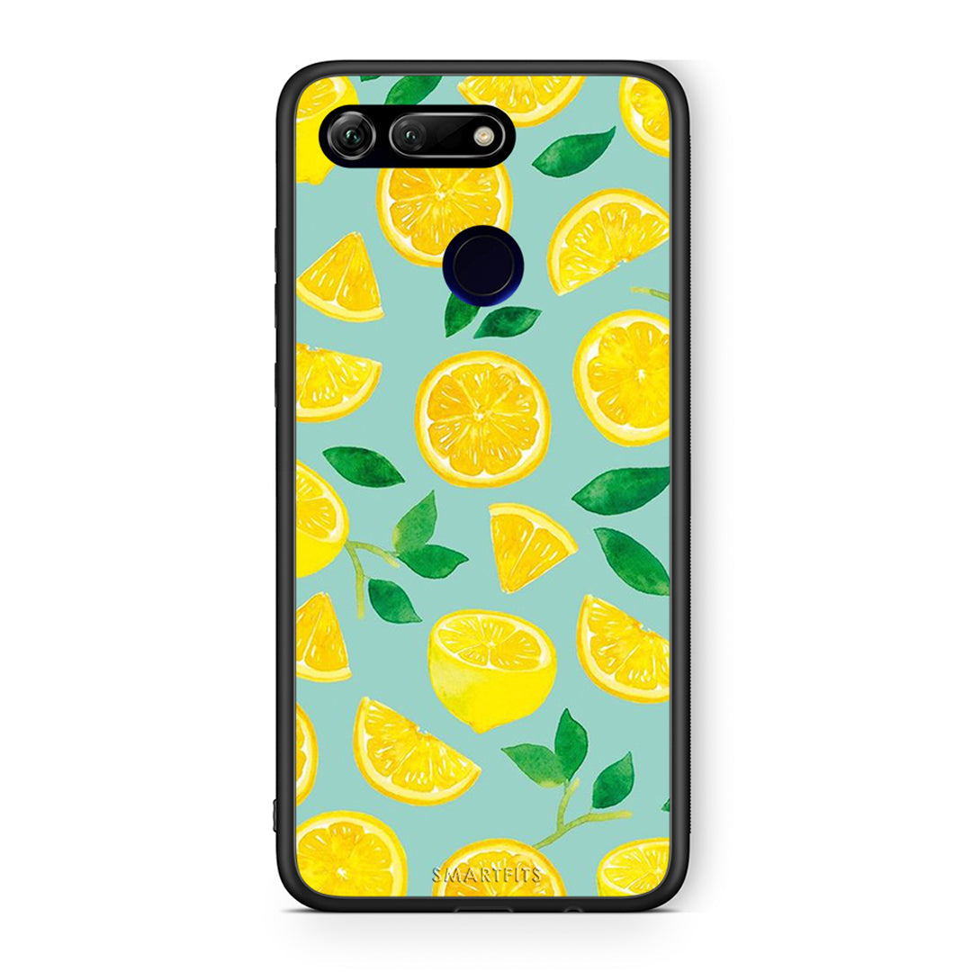Honor View 20 Lemons θήκη από τη Smartfits με σχέδιο στο πίσω μέρος και μαύρο περίβλημα | Smartphone case with colorful back and black bezels by Smartfits
