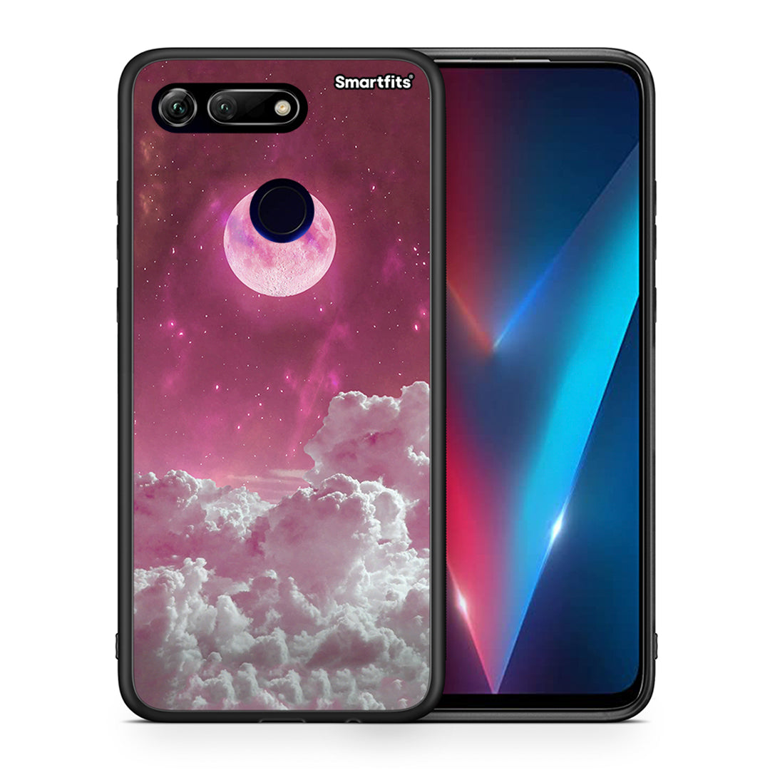 Θήκη Honor View 20 Pink Moon από τη Smartfits με σχέδιο στο πίσω μέρος και μαύρο περίβλημα | Honor View 20 Pink Moon case with colorful back and black bezels