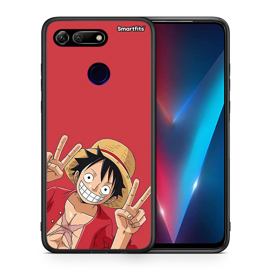 Θήκη Honor View 20 Pirate Luffy από τη Smartfits με σχέδιο στο πίσω μέρος και μαύρο περίβλημα | Honor View 20 Pirate Luffy case with colorful back and black bezels