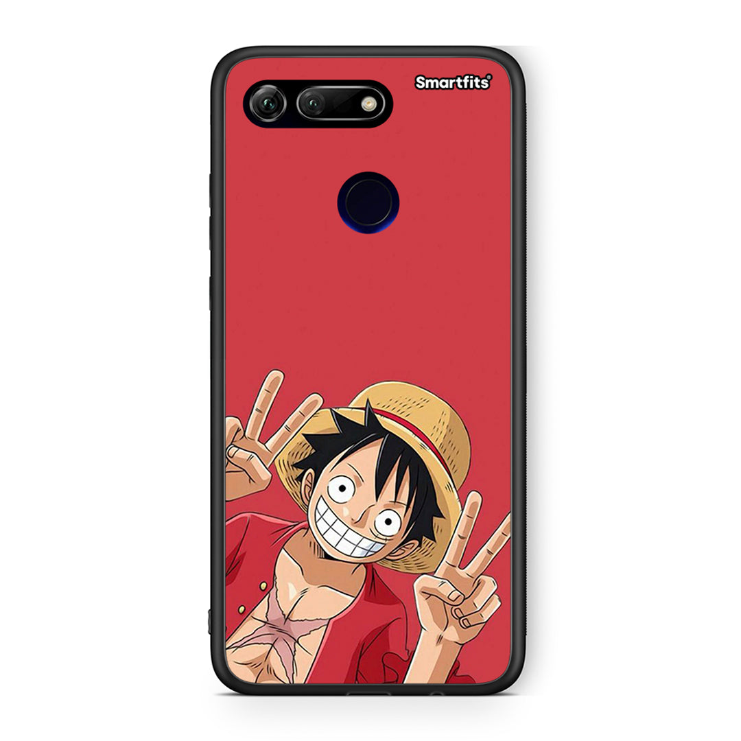 Honor View 20 Pirate Luffy Θήκη από τη Smartfits με σχέδιο στο πίσω μέρος και μαύρο περίβλημα | Smartphone case with colorful back and black bezels by Smartfits