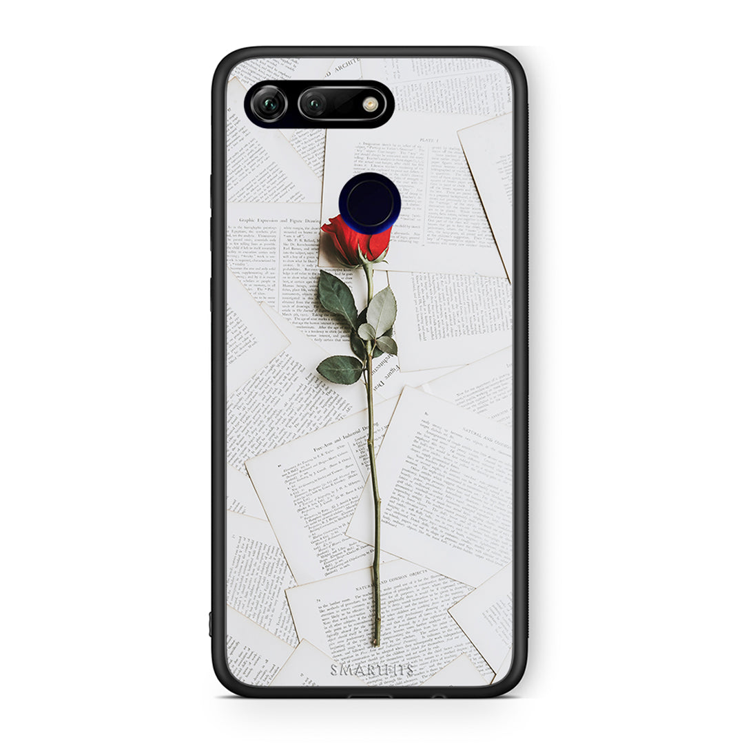 Honor View 20 Red Rose θήκη από τη Smartfits με σχέδιο στο πίσω μέρος και μαύρο περίβλημα | Smartphone case with colorful back and black bezels by Smartfits
