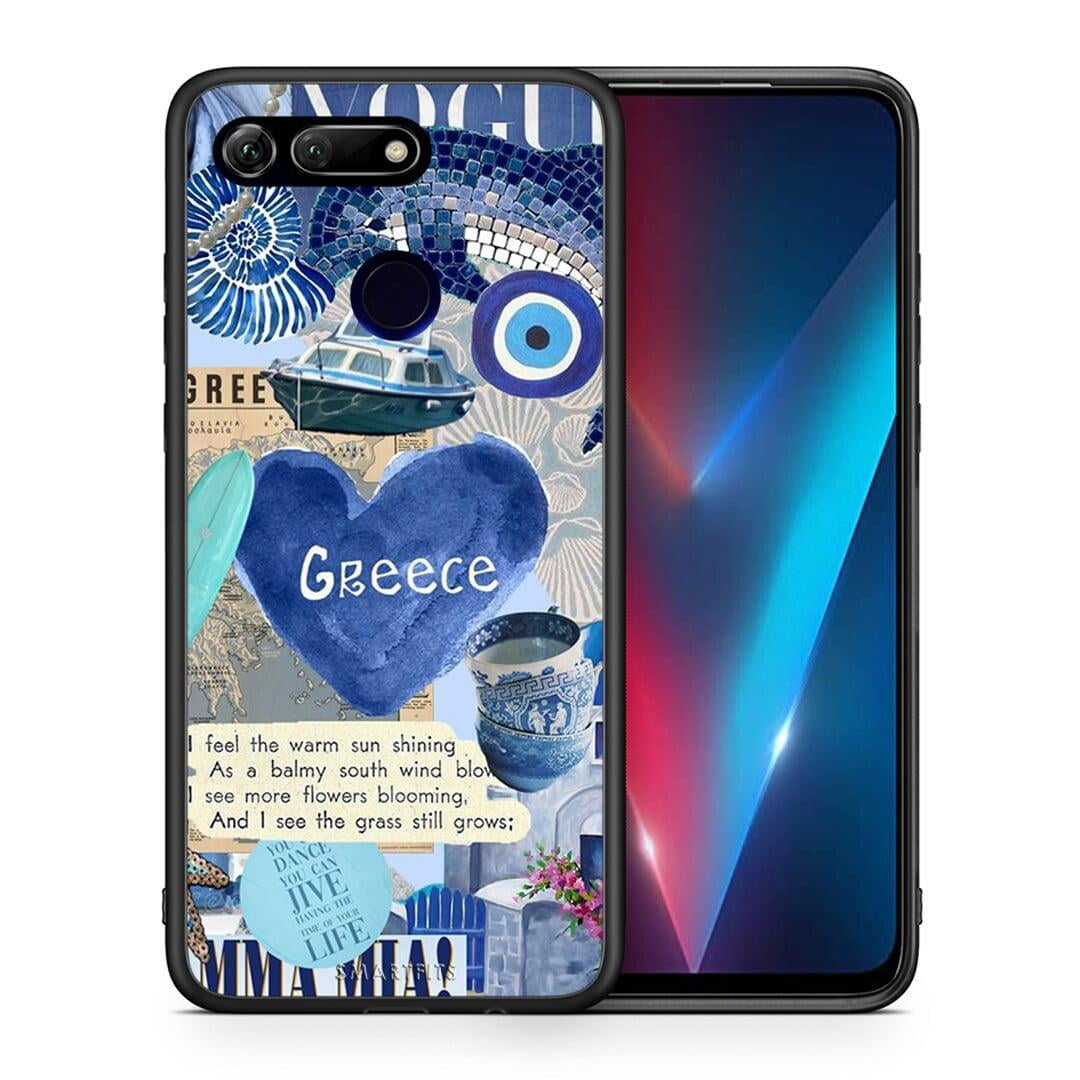 Θήκη Honor View 20 Summer In Greece από τη Smartfits με σχέδιο στο πίσω μέρος και μαύρο περίβλημα | Honor View 20 Summer In Greece case with colorful back and black bezels