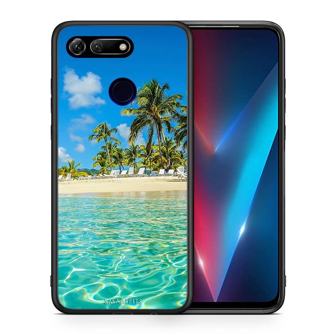 Θήκη Honor View 20 Tropical Vibes από τη Smartfits με σχέδιο στο πίσω μέρος και μαύρο περίβλημα | Honor View 20 Tropical Vibes case with colorful back and black bezels