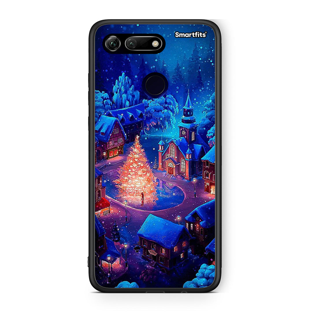 Huawei Honor View 20 Xmas Village θήκη από τη Smartfits με σχέδιο στο πίσω μέρος και μαύρο περίβλημα | Smartphone case with colorful back and black bezels by Smartfits