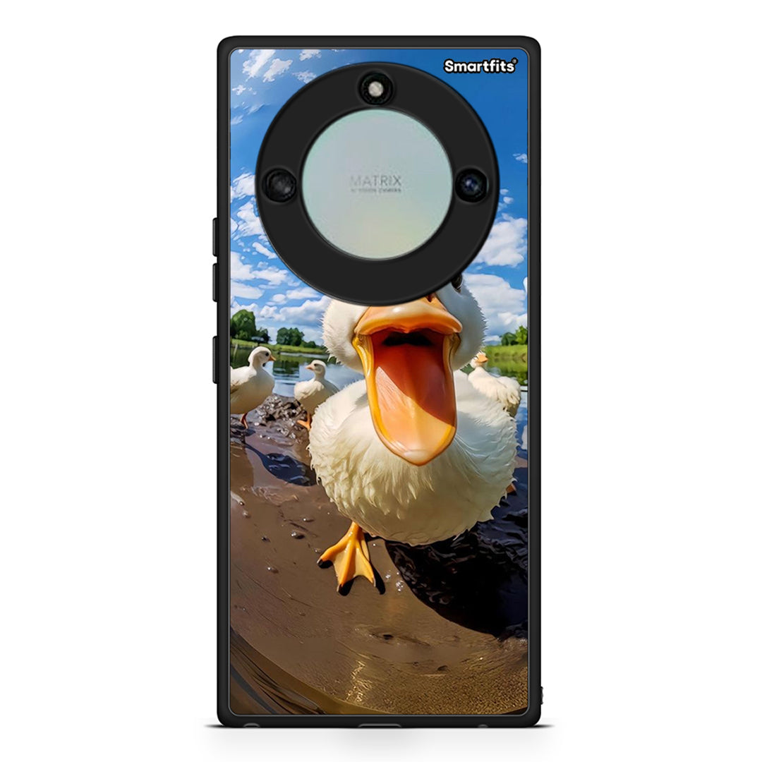 Honor X40 Duck Face θήκη από τη Smartfits με σχέδιο στο πίσω μέρος και μαύρο περίβλημα | Smartphone case with colorful back and black bezels by Smartfits