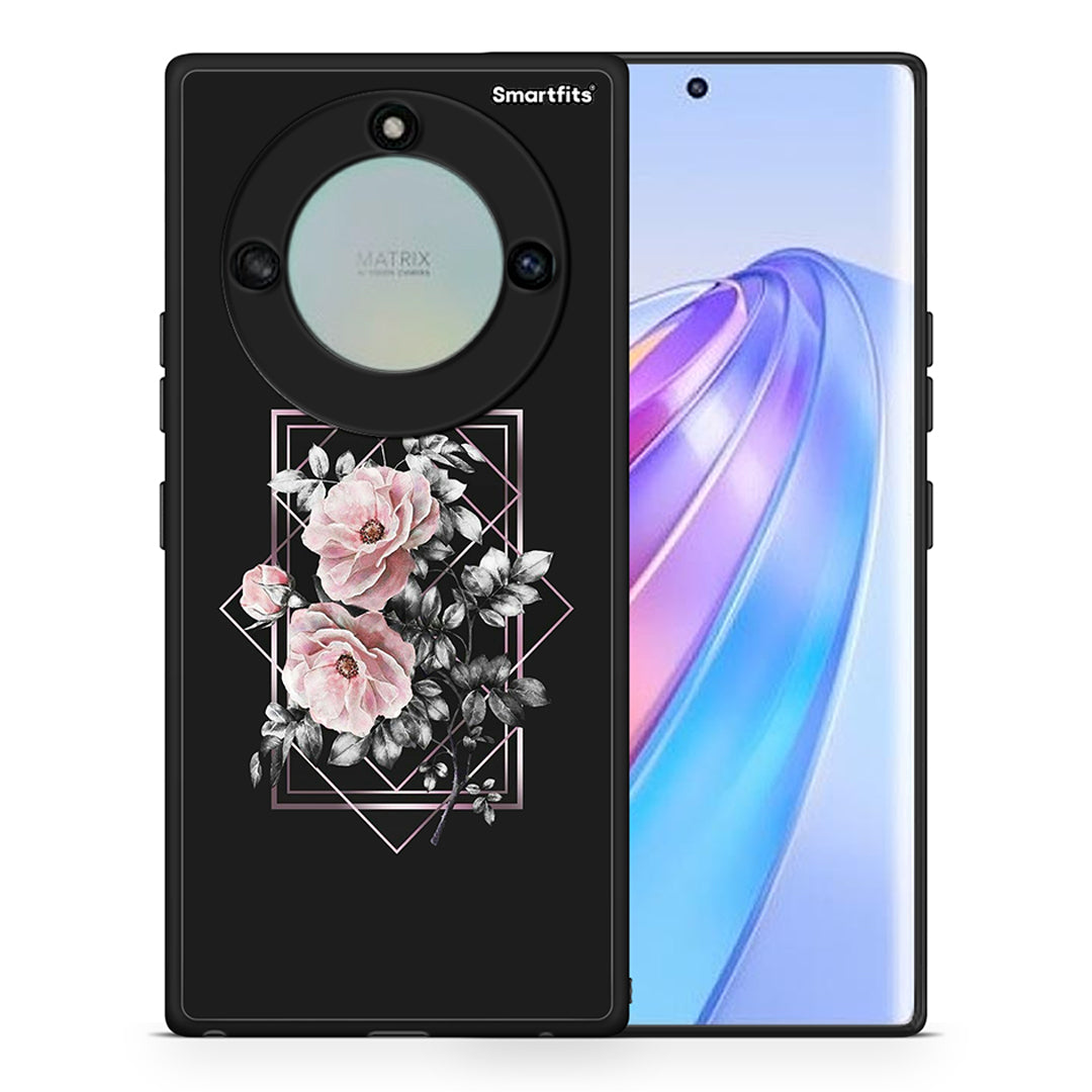 Θήκη Honor X40 Frame Flower από τη Smartfits με σχέδιο στο πίσω μέρος και μαύρο περίβλημα | Honor X40 Frame Flower case with colorful back and black bezels