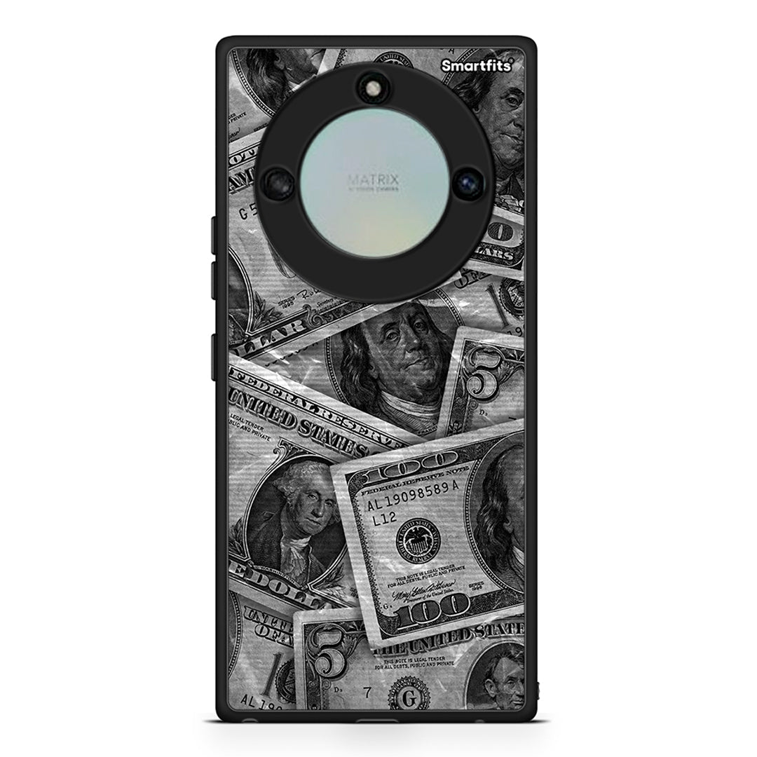 Honor X40 Money Dollars θήκη από τη Smartfits με σχέδιο στο πίσω μέρος και μαύρο περίβλημα | Smartphone case with colorful back and black bezels by Smartfits