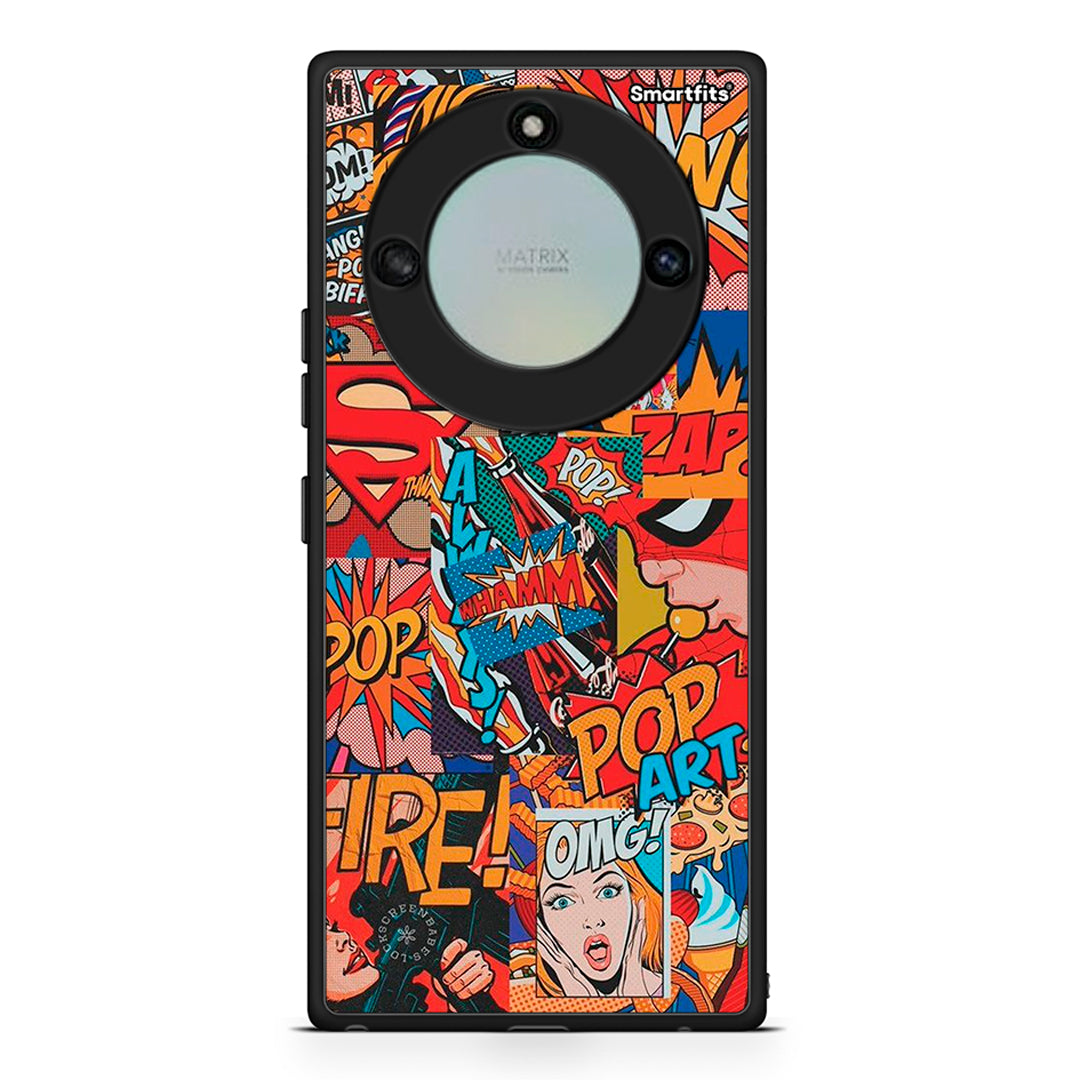 Honor X40 PopArt OMG θήκη από τη Smartfits με σχέδιο στο πίσω μέρος και μαύρο περίβλημα | Smartphone case with colorful back and black bezels by Smartfits