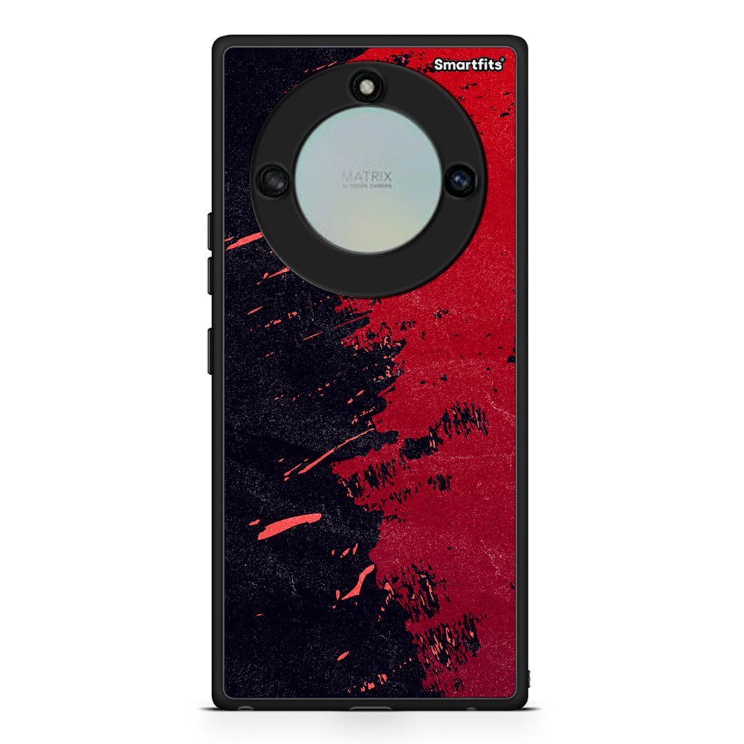 Honor X40 Red Paint Θήκη Αγίου Βαλεντίνου από τη Smartfits με σχέδιο στο πίσω μέρος και μαύρο περίβλημα | Smartphone case with colorful back and black bezels by Smartfits