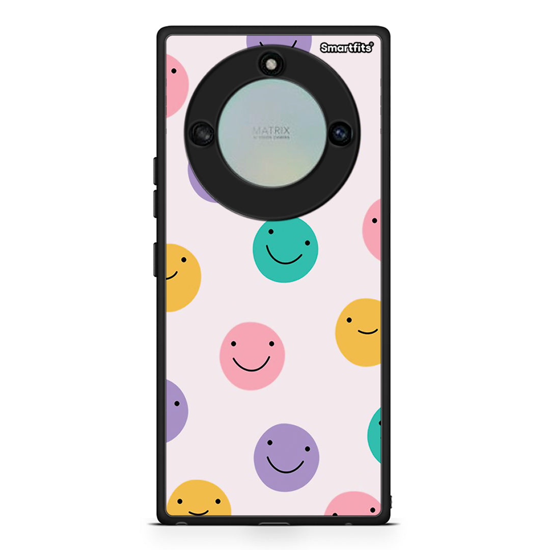 Honor X40 Smiley Faces θήκη από τη Smartfits με σχέδιο στο πίσω μέρος και μαύρο περίβλημα | Smartphone case with colorful back and black bezels by Smartfits