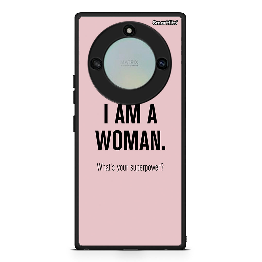 Honor X40 Superpower Woman θήκη από τη Smartfits με σχέδιο στο πίσω μέρος και μαύρο περίβλημα | Smartphone case with colorful back and black bezels by Smartfits