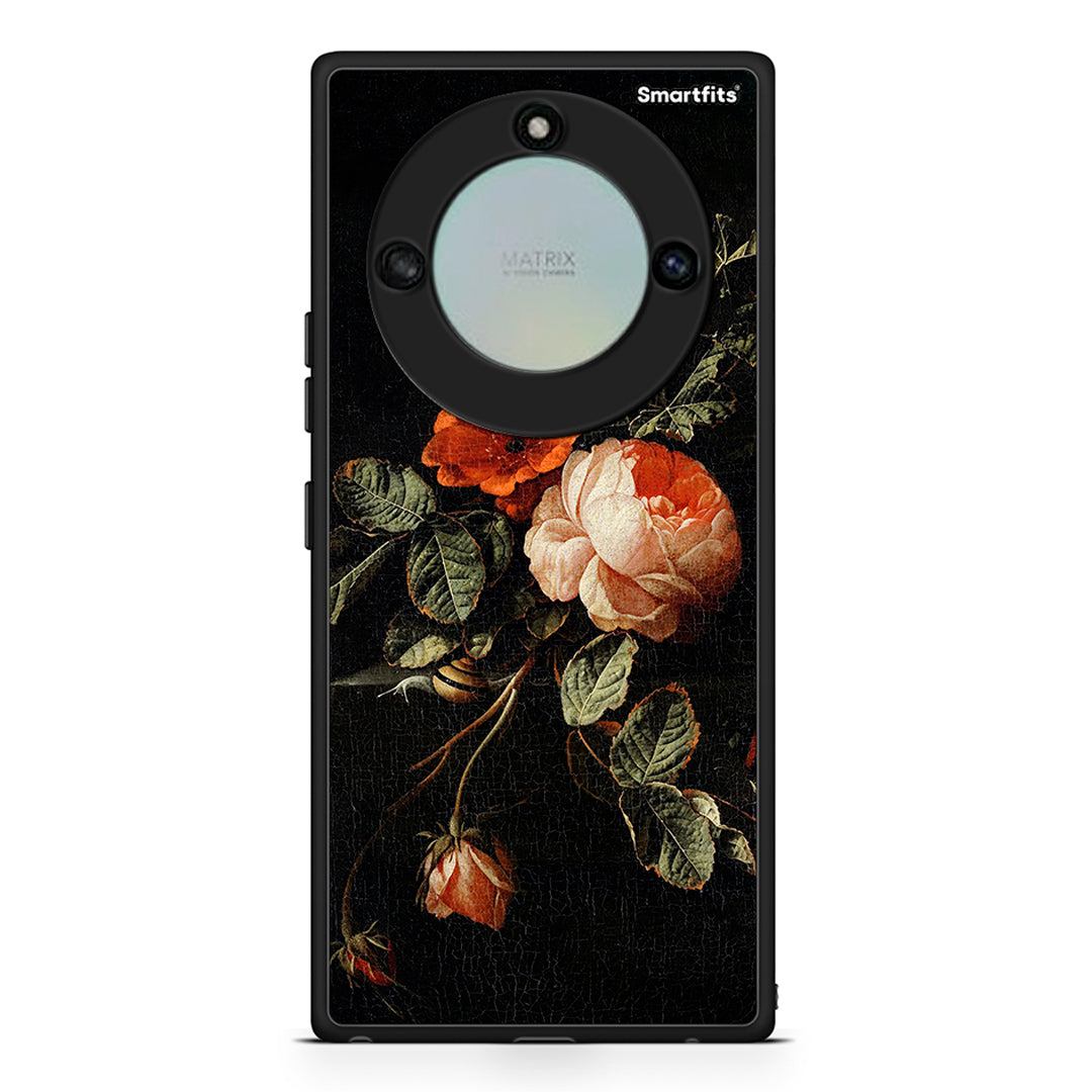 Honor X40 Vintage Roses θήκη από τη Smartfits με σχέδιο στο πίσω μέρος και μαύρο περίβλημα | Smartphone case with colorful back and black bezels by Smartfits