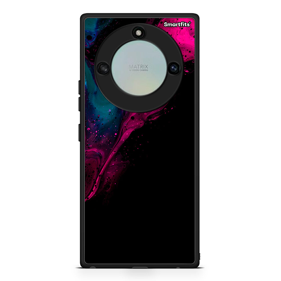 4 - Honor X40 Pink Black Watercolor case, cover, bumper