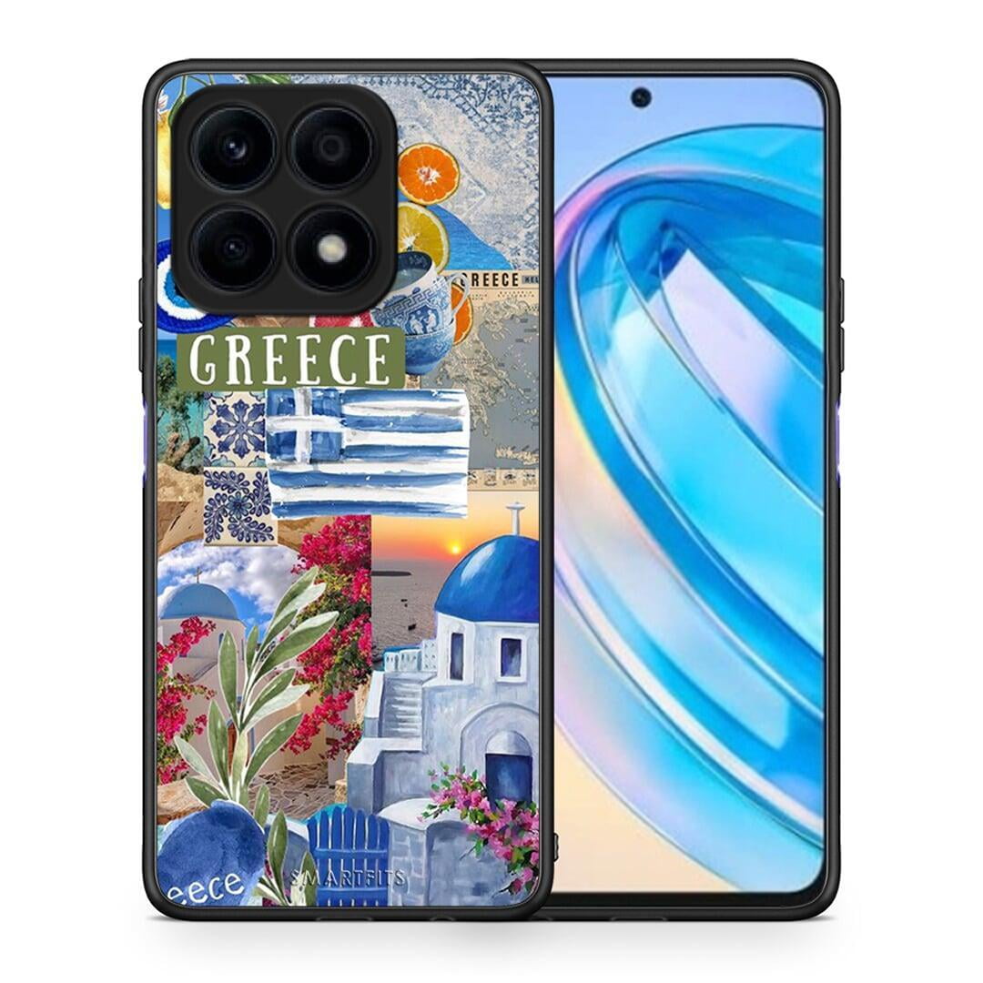 Θήκη Honor X8a All Greek από τη Smartfits με σχέδιο στο πίσω μέρος και μαύρο περίβλημα | Honor X8a All Greek Case with Colorful Back and Black Bezels