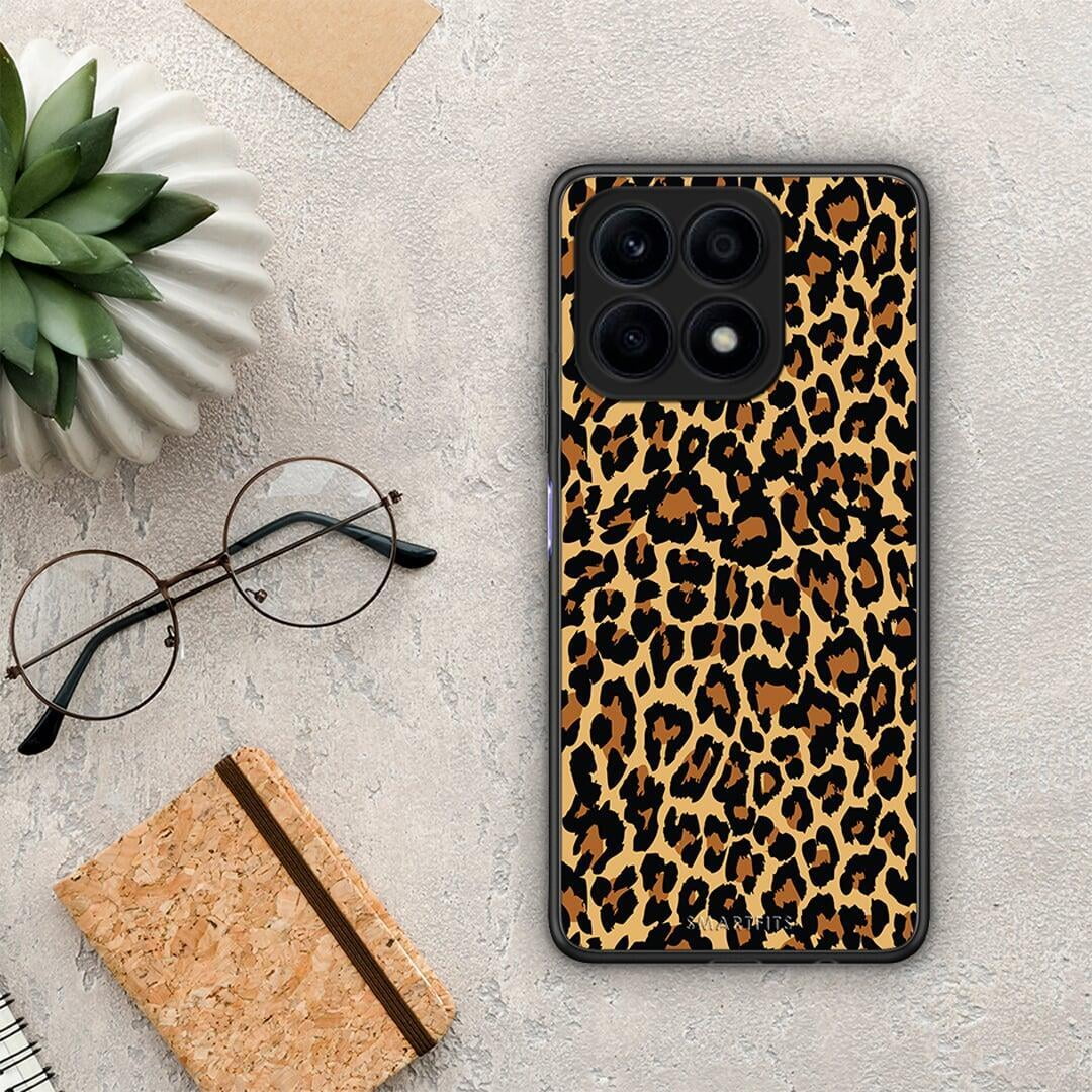 Θήκη Honor X8a Animal Leopard από τη Smartfits με σχέδιο στο πίσω μέρος και μαύρο περίβλημα | Honor X8a Animal Leopard Case with Colorful Back and Black Bezels