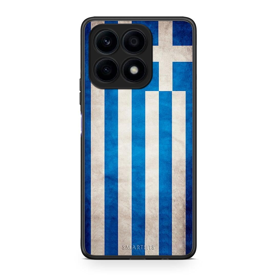 Θήκη Honor X8a Flag Greek από τη Smartfits με σχέδιο στο πίσω μέρος και μαύρο περίβλημα | Honor X8a Flag Greek Case with Colorful Back and Black Bezels