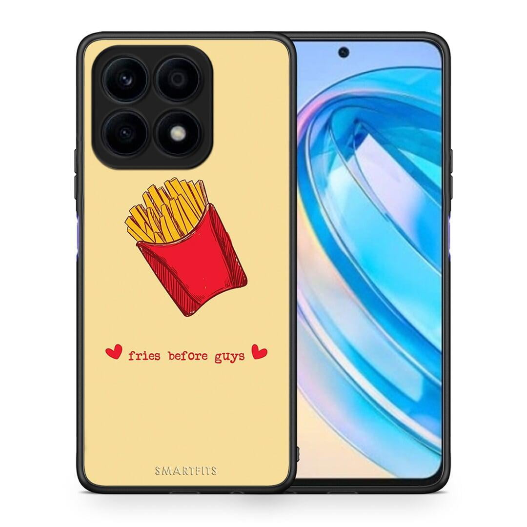 Θήκη Honor X8a Fries Before Guys από τη Smartfits με σχέδιο στο πίσω μέρος και μαύρο περίβλημα | Honor X8a Fries Before Guys Case with Colorful Back and Black Bezels