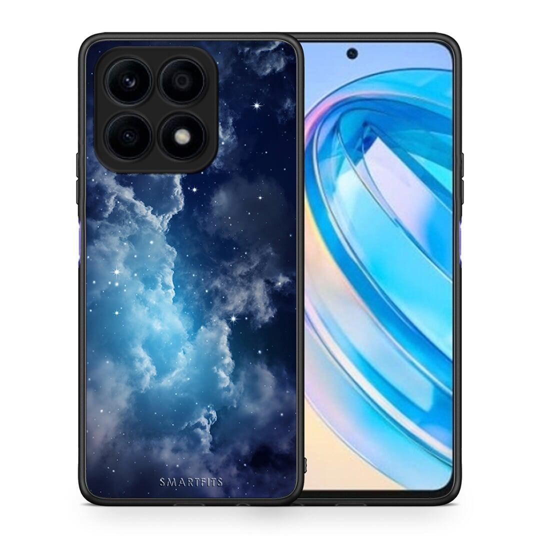 Θήκη Honor X8a Galactic Blue Sky από τη Smartfits με σχέδιο στο πίσω μέρος και μαύρο περίβλημα | Honor X8a Galactic Blue Sky Case with Colorful Back and Black Bezels