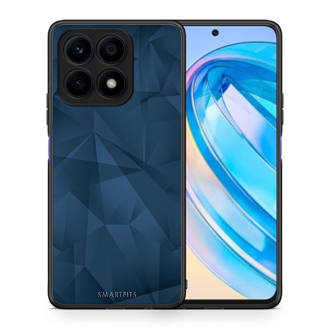 Θήκη Honor X8a Geometric Blue Abstract από τη Smartfits με σχέδιο στο πίσω μέρος και μαύρο περίβλημα | Honor X8a Geometric Blue Abstract Case with Colorful Back and Black Bezels