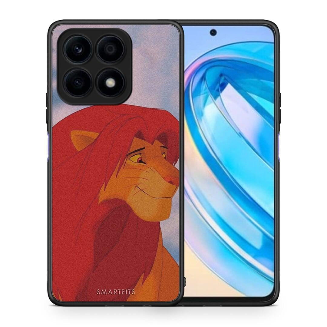 Θήκη Honor X8a Lion Love 1 από τη Smartfits με σχέδιο στο πίσω μέρος και μαύρο περίβλημα | Honor X8a Lion Love 1 Case with Colorful Back and Black Bezels