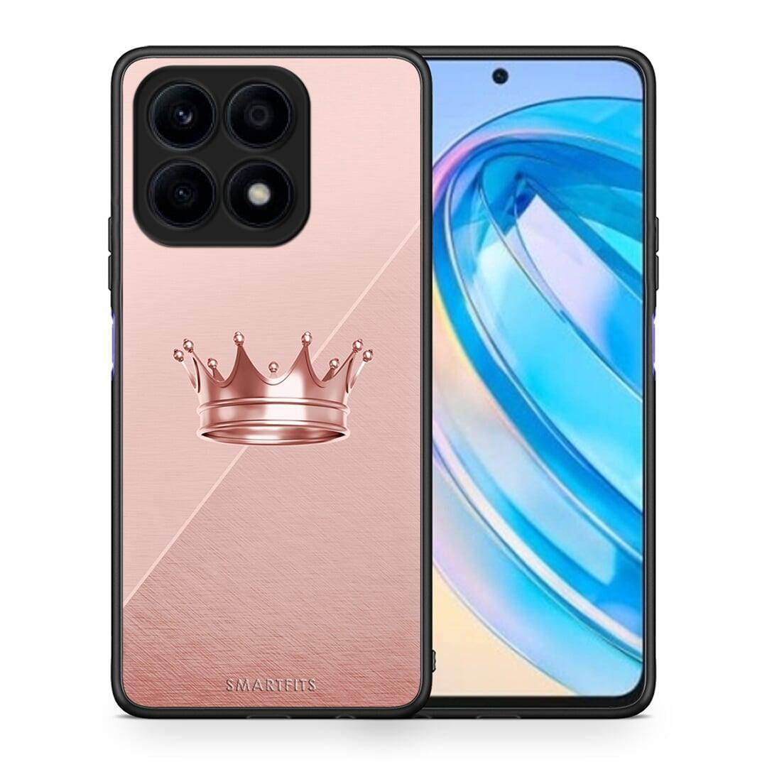 Θήκη Honor X8a Minimal Crown από τη Smartfits με σχέδιο στο πίσω μέρος και μαύρο περίβλημα | Honor X8a Minimal Crown Case with Colorful Back and Black Bezels