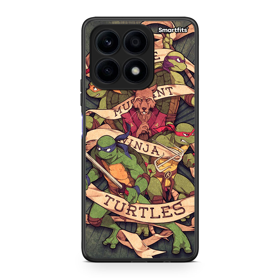Θήκη Honor X8a Ninja Turtles από τη Smartfits με σχέδιο στο πίσω μέρος και μαύρο περίβλημα | Honor X8a Ninja Turtles Case with Colorful Back and Black Bezels