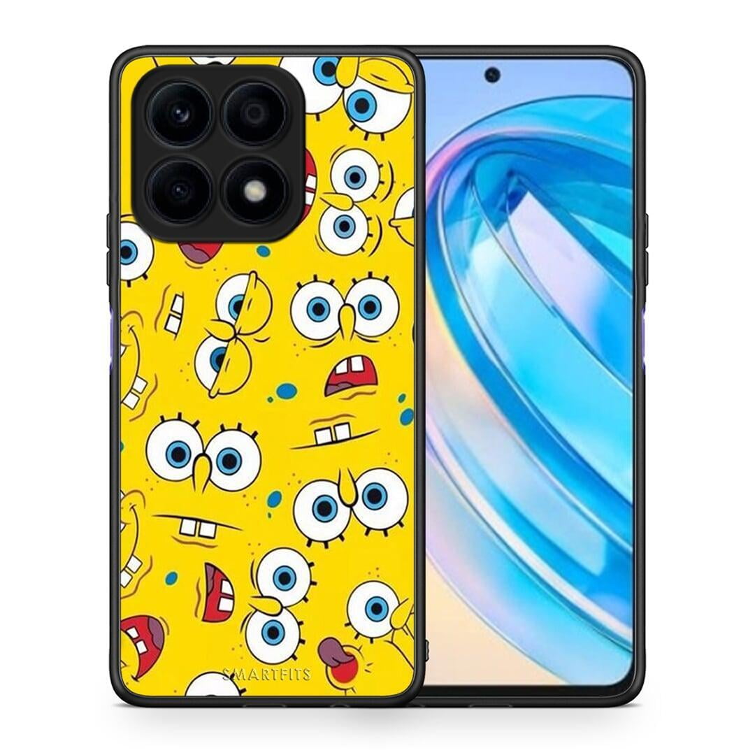 Θήκη Honor X8a PopArt Sponge από τη Smartfits με σχέδιο στο πίσω μέρος και μαύρο περίβλημα | Honor X8a PopArt Sponge Case with Colorful Back and Black Bezels