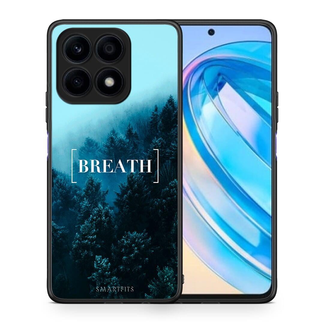 Θήκη Honor X8a Quote Breath από τη Smartfits με σχέδιο στο πίσω μέρος και μαύρο περίβλημα | Honor X8a Quote Breath Case with Colorful Back and Black Bezels