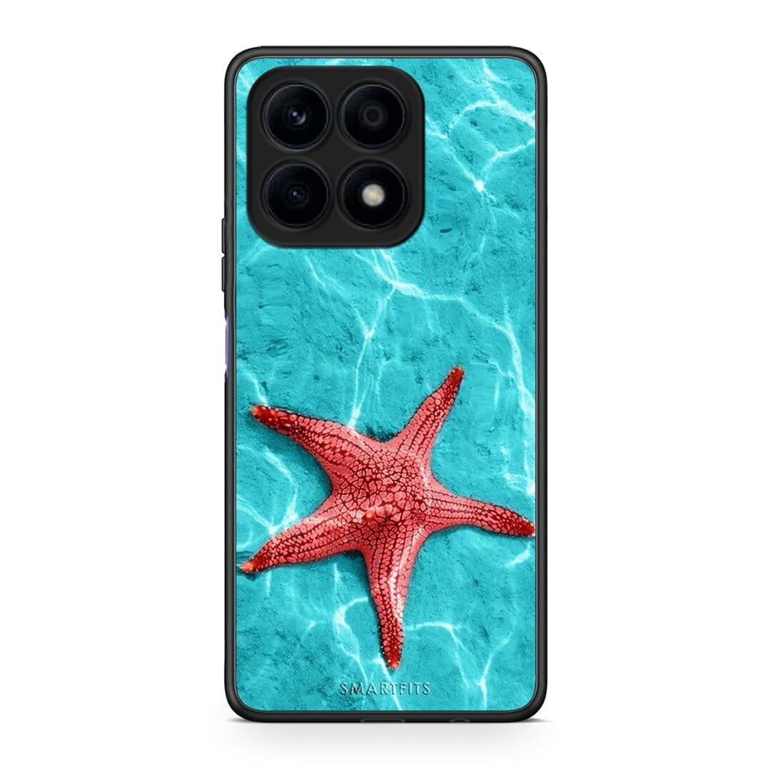 Θήκη Honor X8a Red Starfish από τη Smartfits με σχέδιο στο πίσω μέρος και μαύρο περίβλημα | Honor X8a Red Starfish Case with Colorful Back and Black Bezels