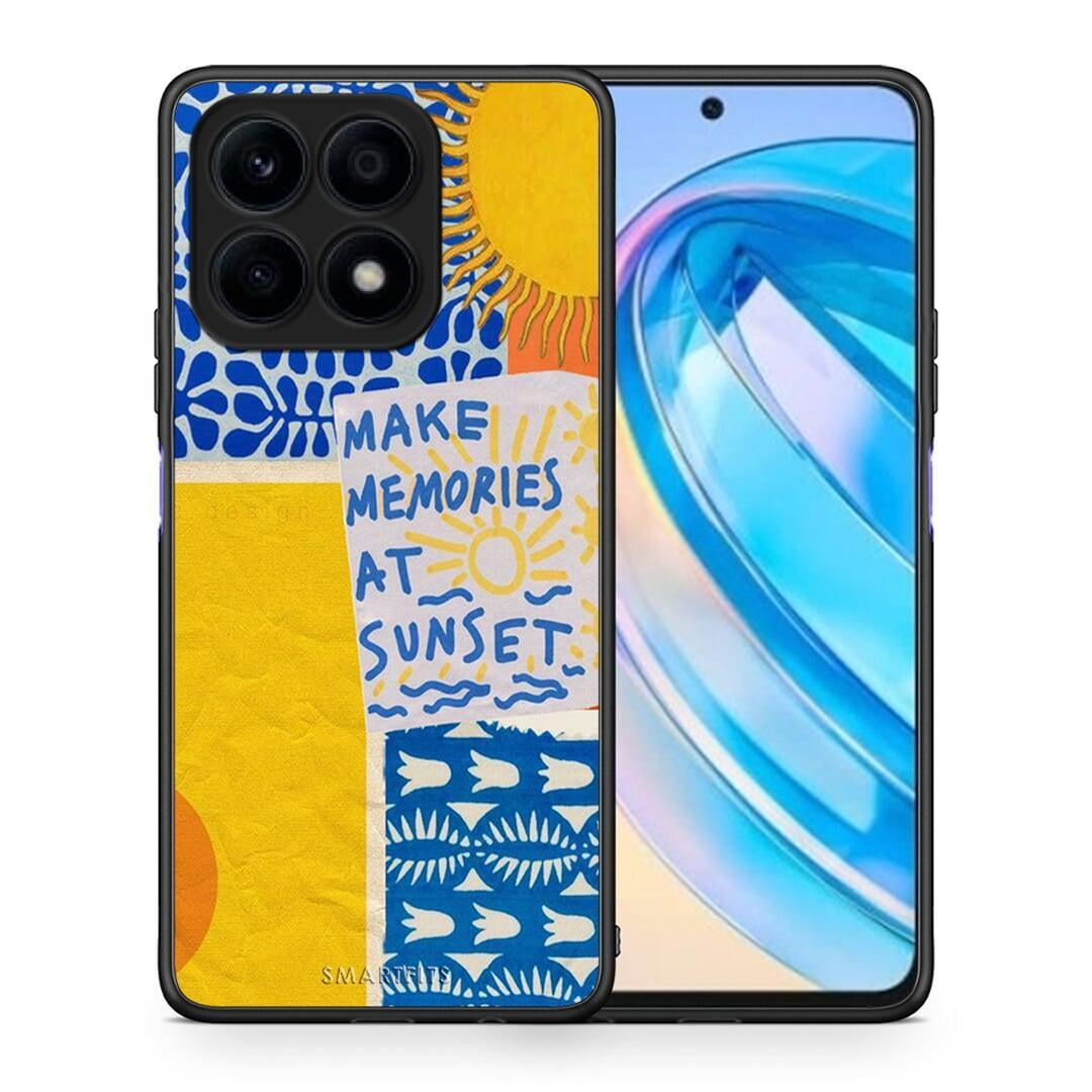 Θήκη Honor X8a Sunset Memories από τη Smartfits με σχέδιο στο πίσω μέρος και μαύρο περίβλημα | Honor X8a Sunset Memories Case with Colorful Back and Black Bezels